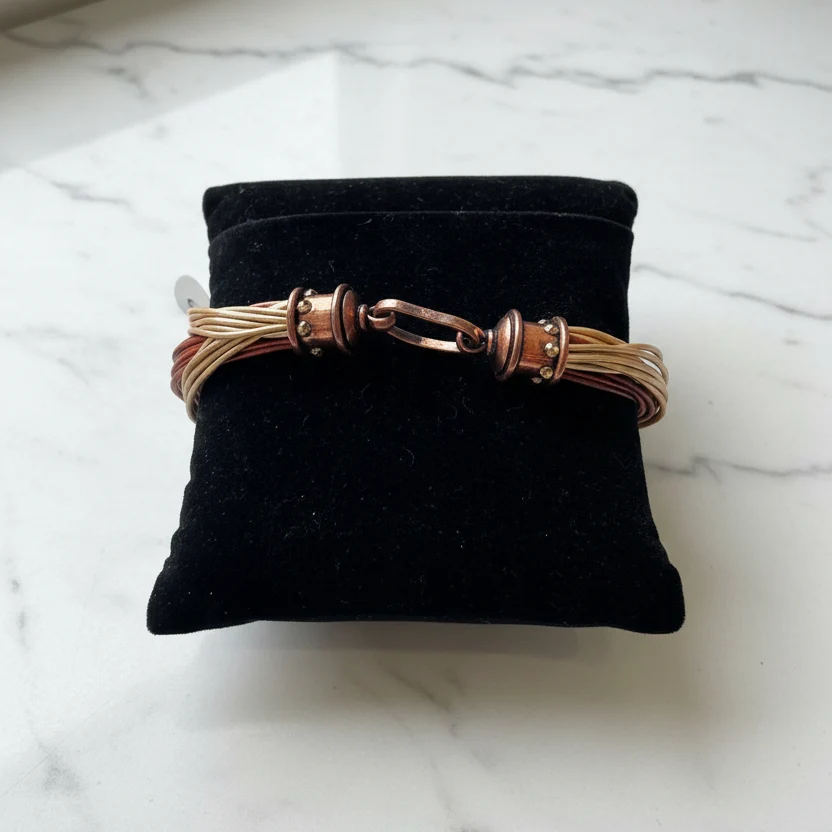 Artisan Statement Bracelet with Champagne Accent Crystals - Image 2