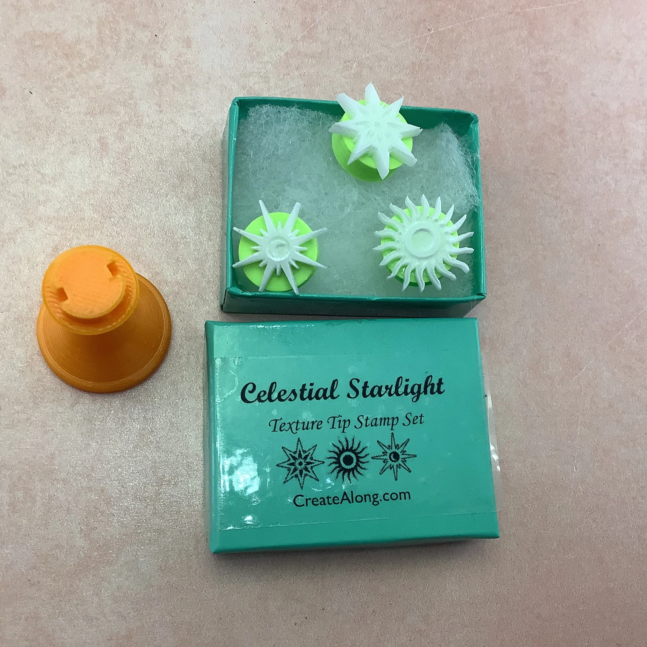 Celestial Starlight Texture Tips mini stamps for polymer clay and art - Image 3