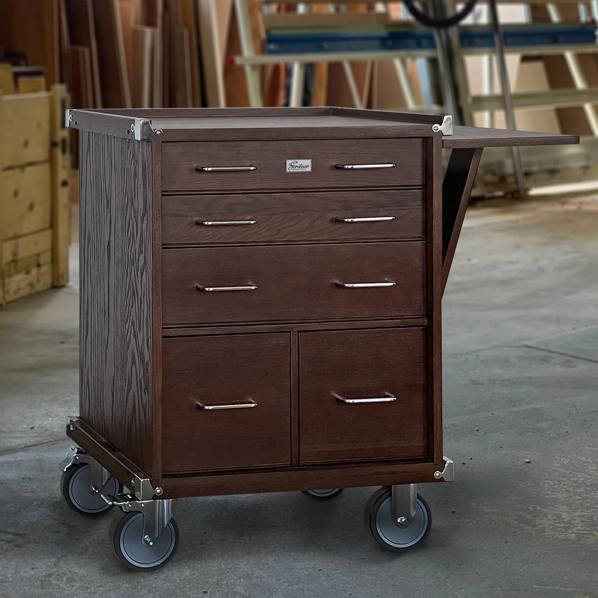 Dark Oak 5-Drawer Roller Cabinet GI-R24-D - Gerstner International - Image 5