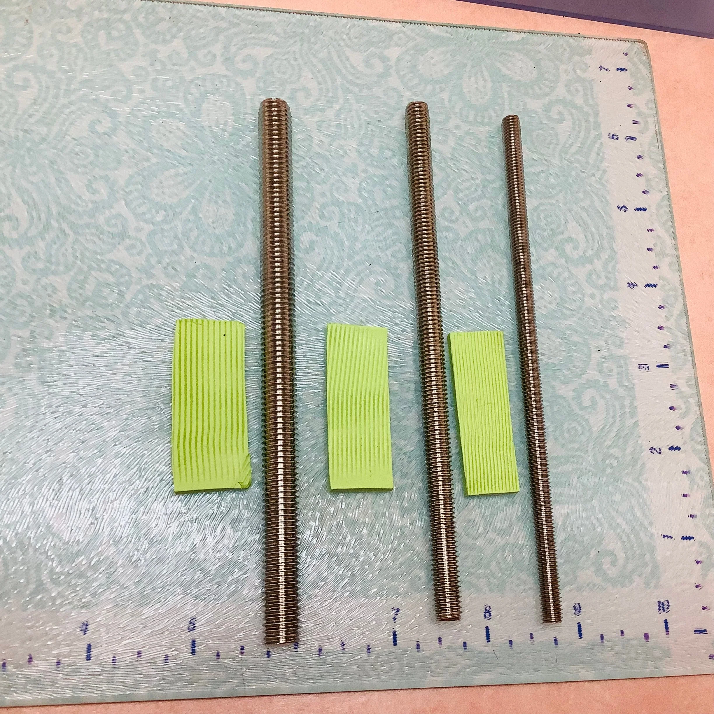 Metal Rods Set of 3 threaded Tools for polymer clay sculpting and texture wand - Image 2