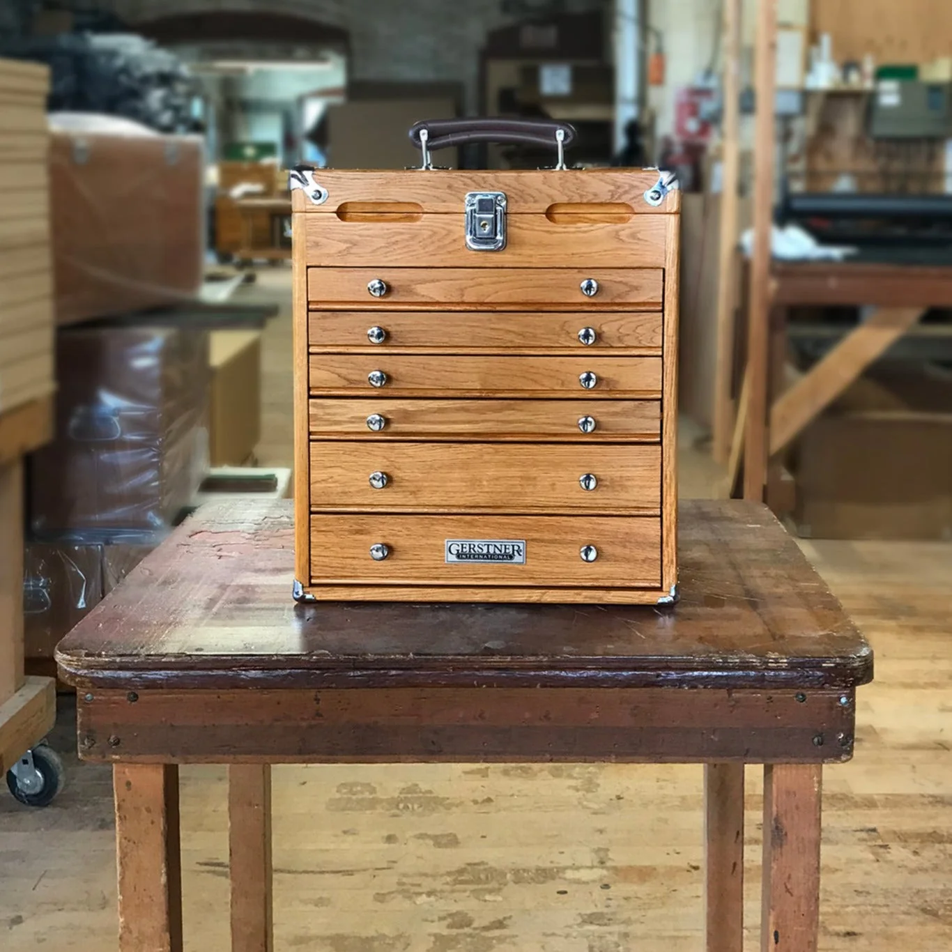Oak 6-Drawer Mighty Portable Top Chest T16, Gerstner International - Image 10