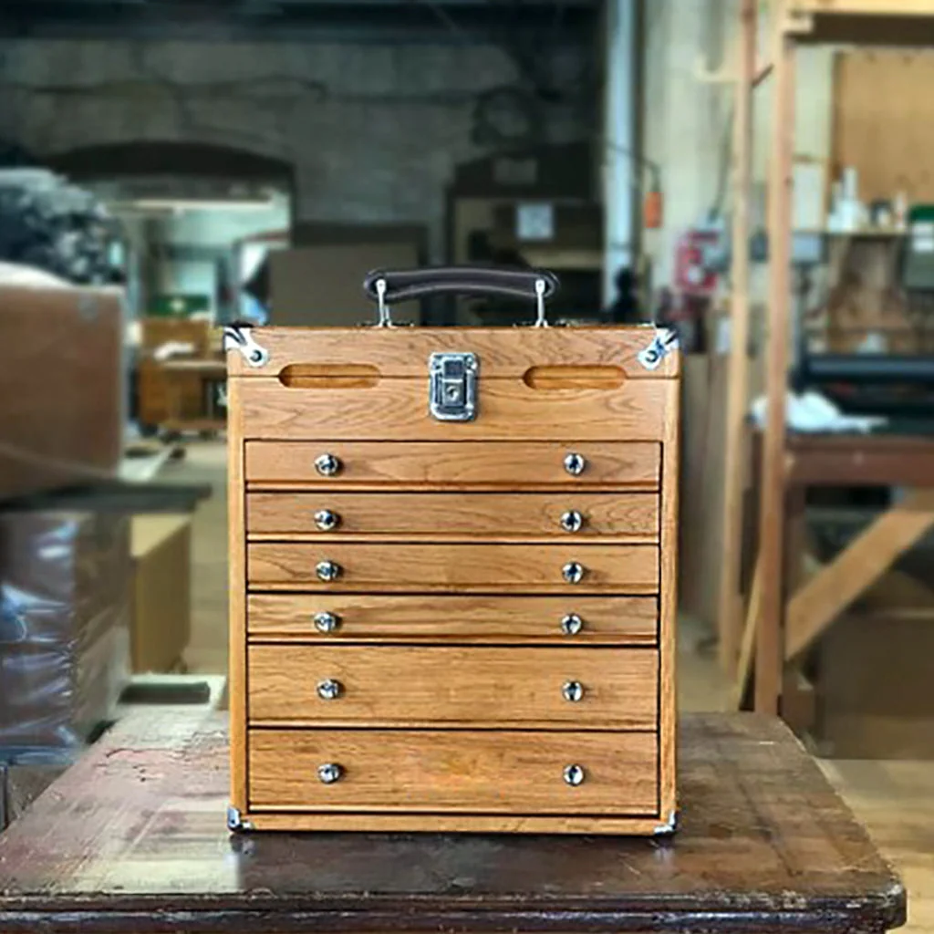 Oak 6-Drawer Mighty Portable Top Chest T16, Gerstner International - Image 3