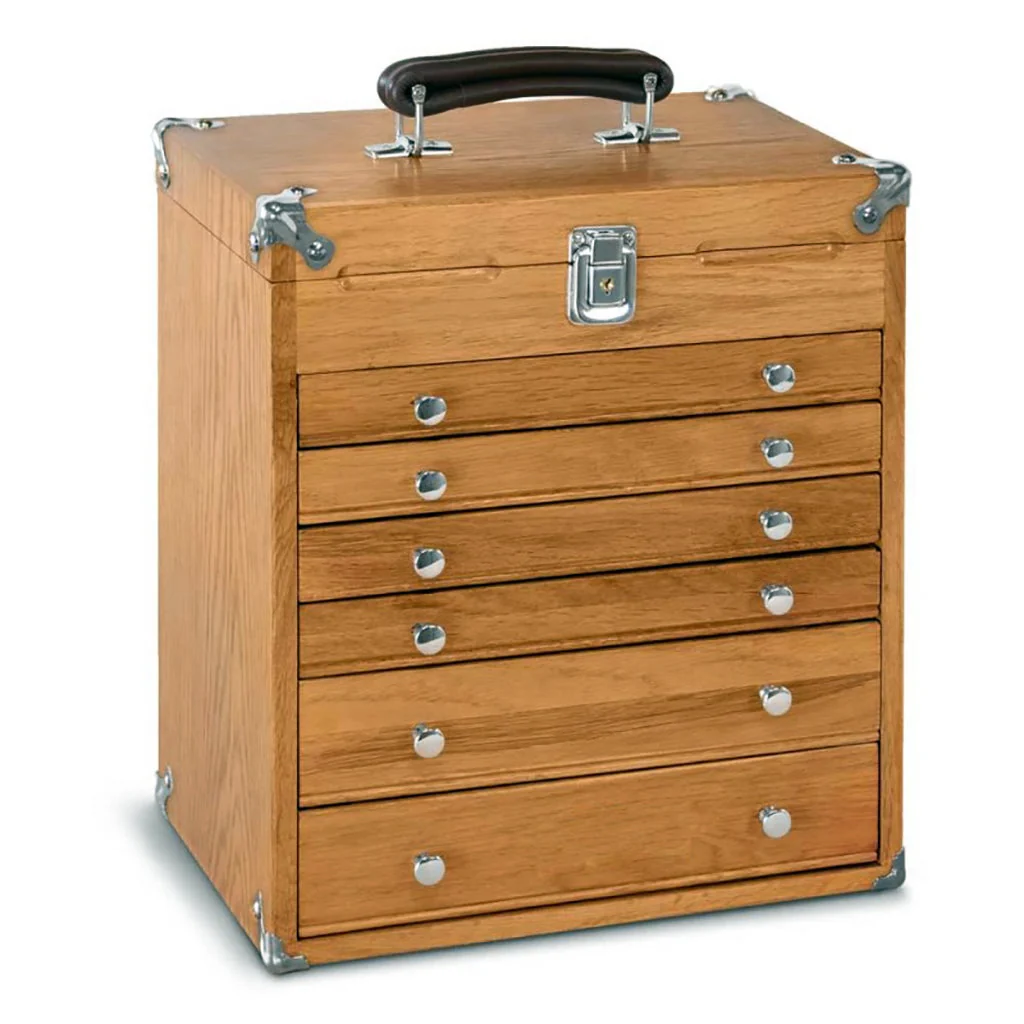 Oak 6-Drawer Mighty Portable Top Chest T16, Gerstner International - Image 5