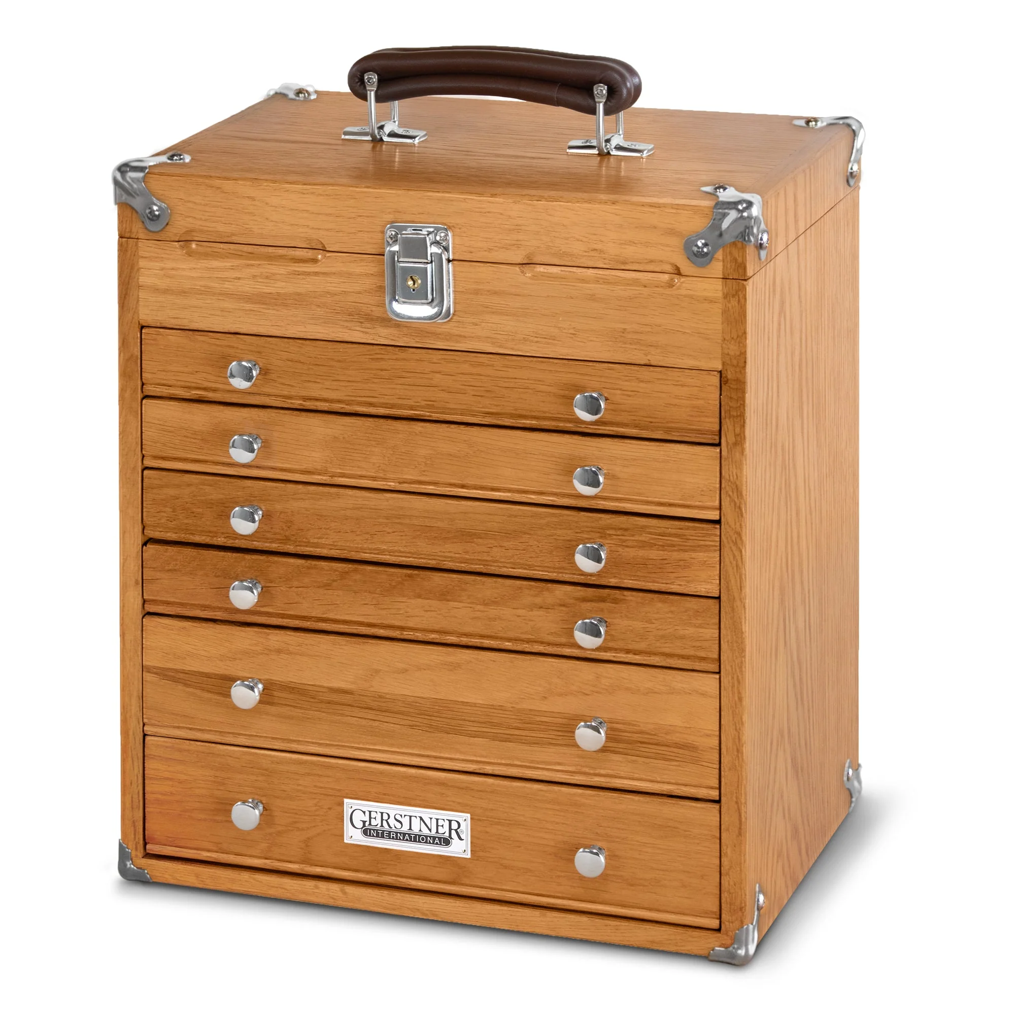 Oak 6-Drawer Mighty Portable Top Chest T16, Gerstner International - Image 6