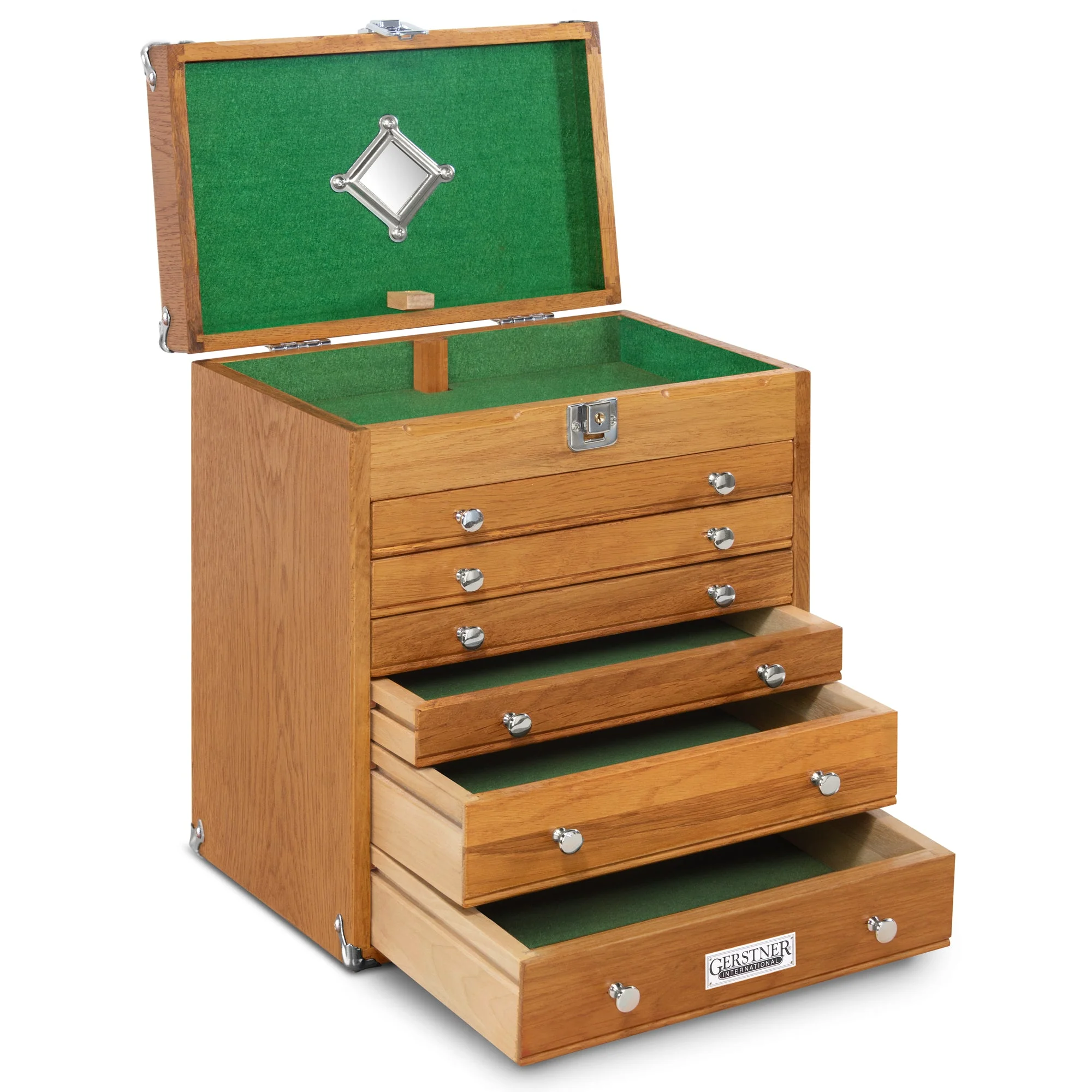 Oak 6-Drawer Mighty Portable Top Chest T16, Gerstner International - Image 7