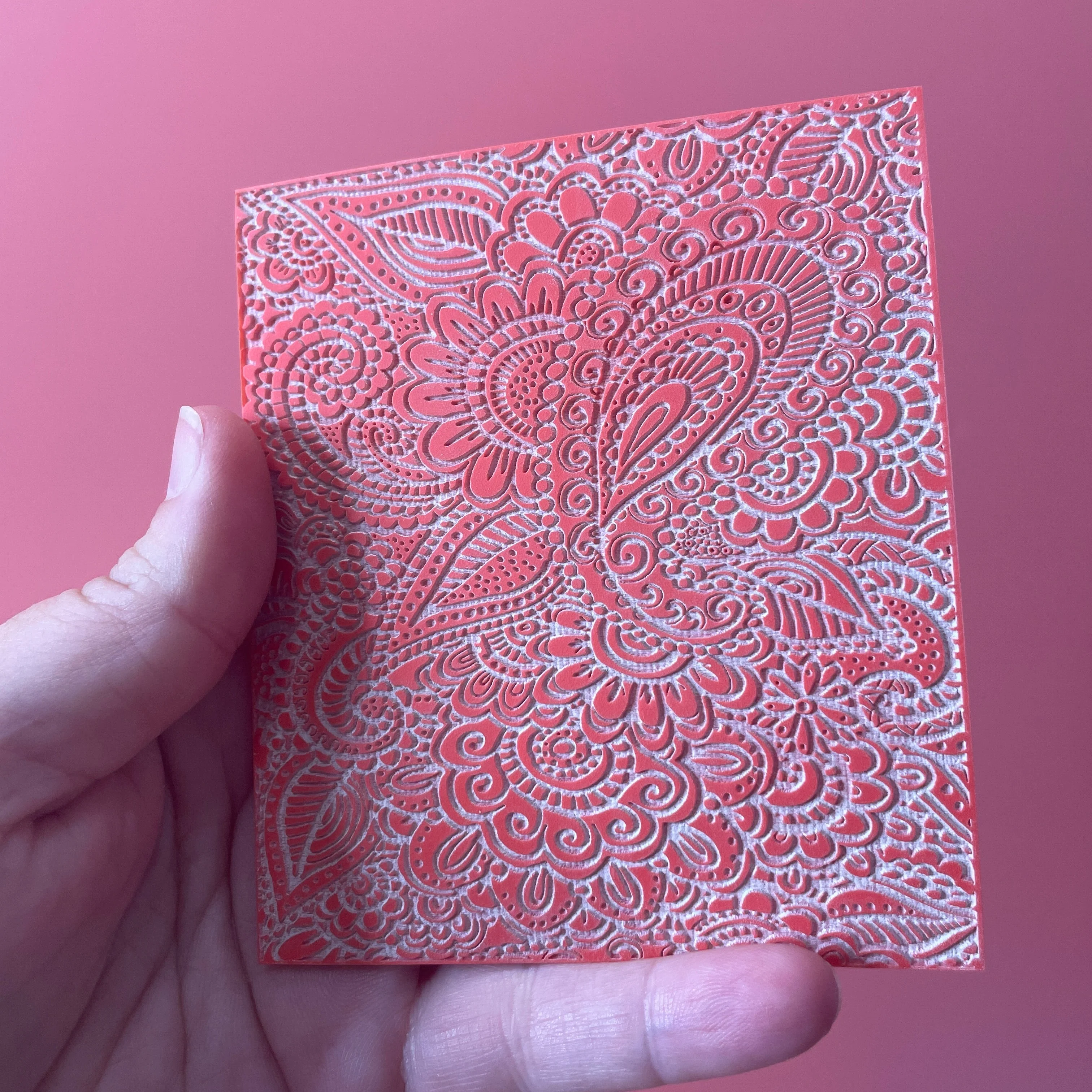 Paisley Garden Texture Mat rubber Stamp for polymer clay paper Gelli plate and resin ZIA zentangle inspired - Image 3