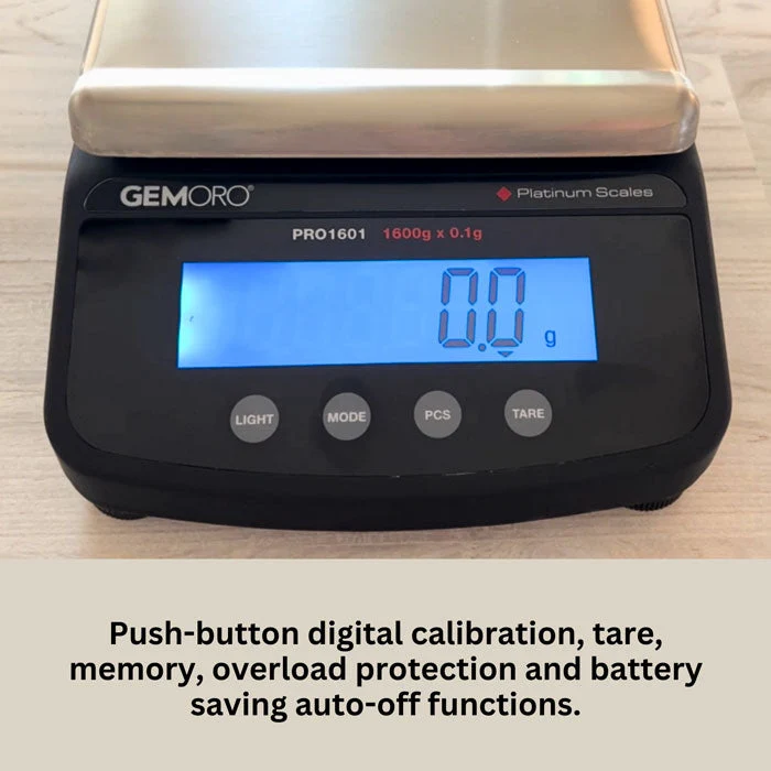 Professional Digital Scale KG, G, 1600g x 0.1g - GEMORO PRO1601 - Image 5