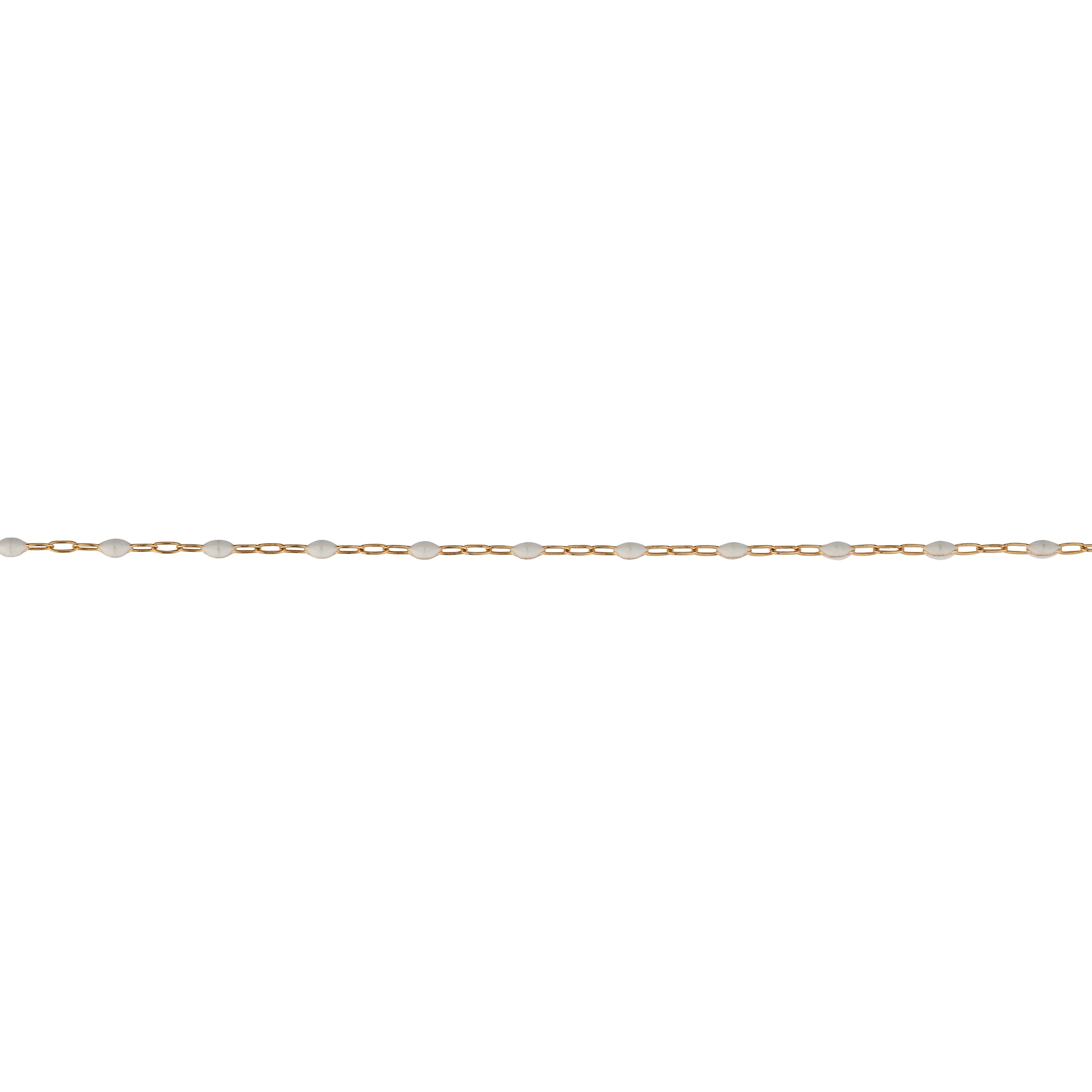 Pure White Paperclip Enamel Gold Fill Chain, 1.5MM, Chain for Permanent Jewelry - Image 3
