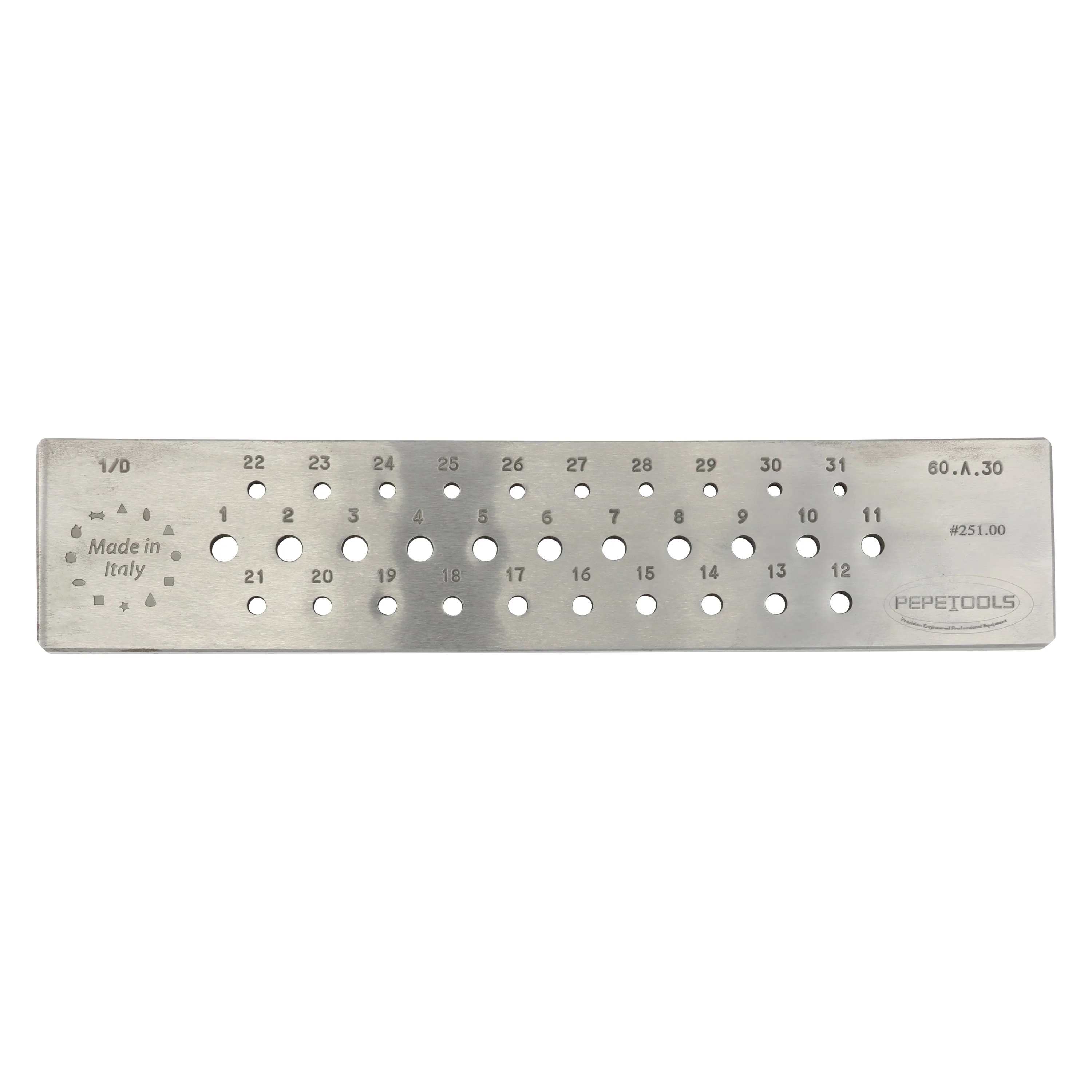 Round Wire Draw Plate, 6mm - 3mm, 31 Holes, Hardened Steel - Image 2