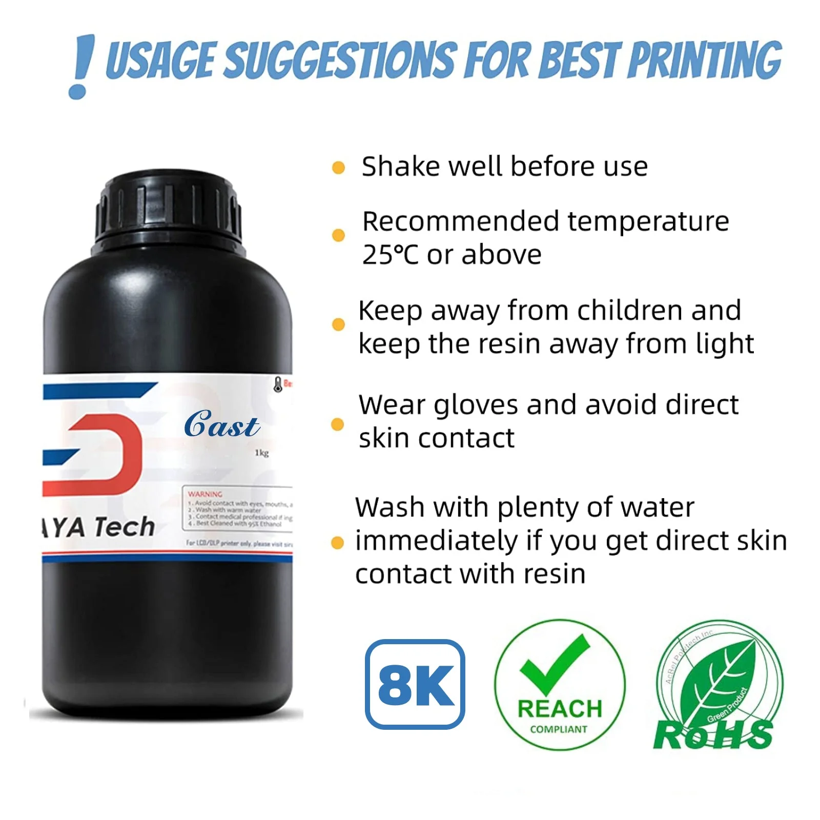 Siraya Tech 3D Professional UV Resin, Castable, 1kg Jar - Image 3