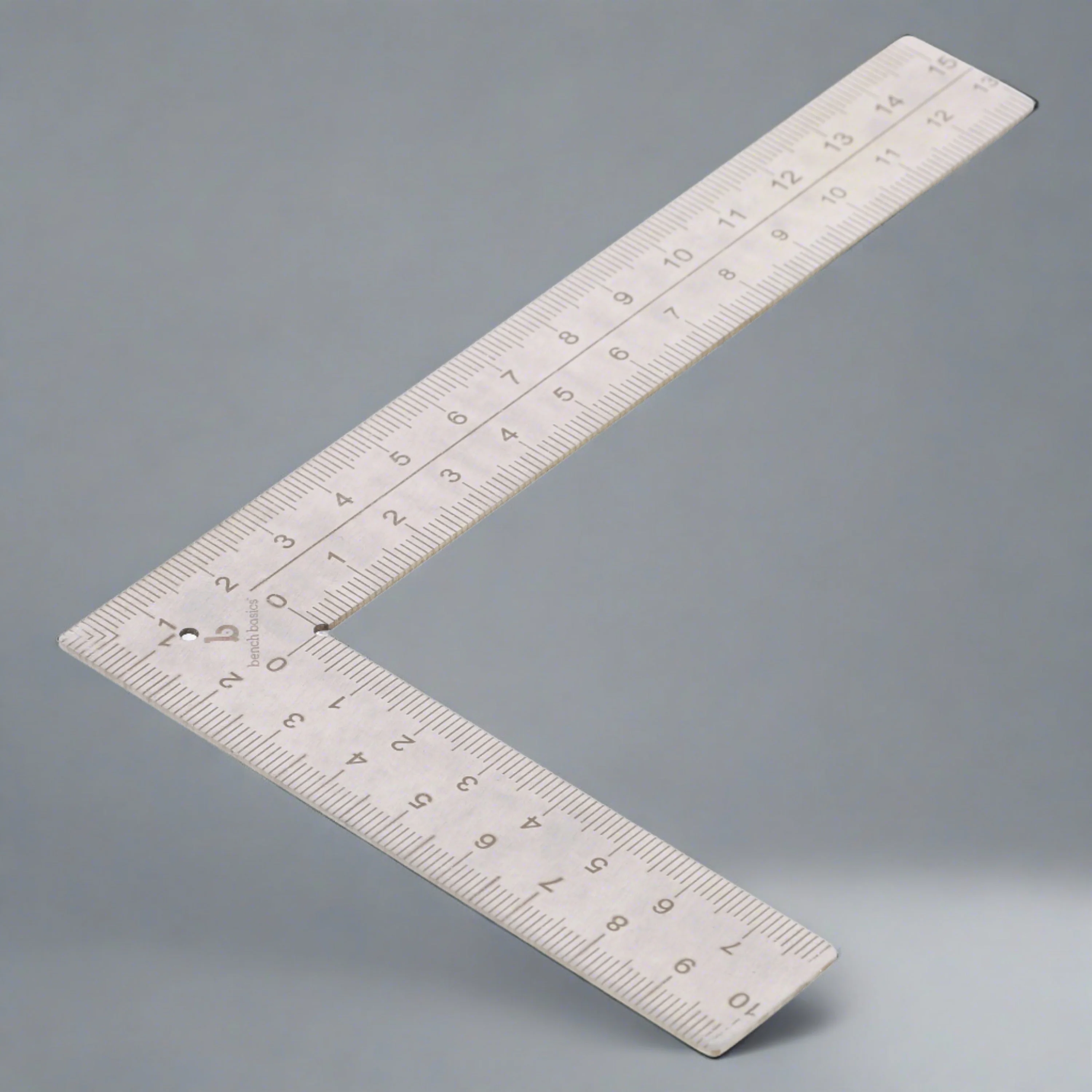 Square Metric Ruler for Metalsmiths and Jewelers, Stainless Steel, 90°